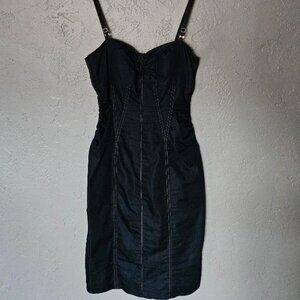 CACHE Dark Blue Jean Bodycon Sexy Mini Dress Size 2